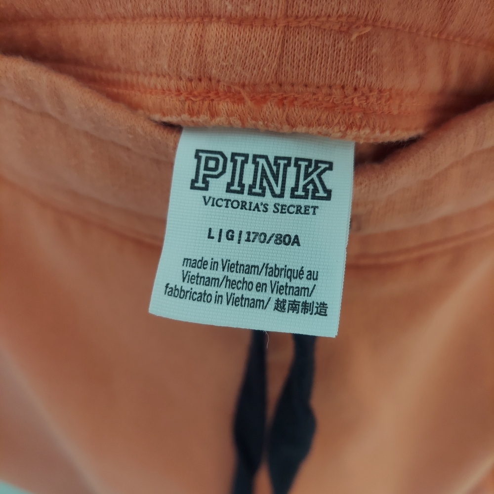 PINK Victoria’s Secret Coral Jogger Set Size Large Vibrant Loungewear - Picture 8 of 9